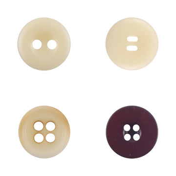 11.5mm Round Beige Burn Treated Resin Buttons,50pcs 