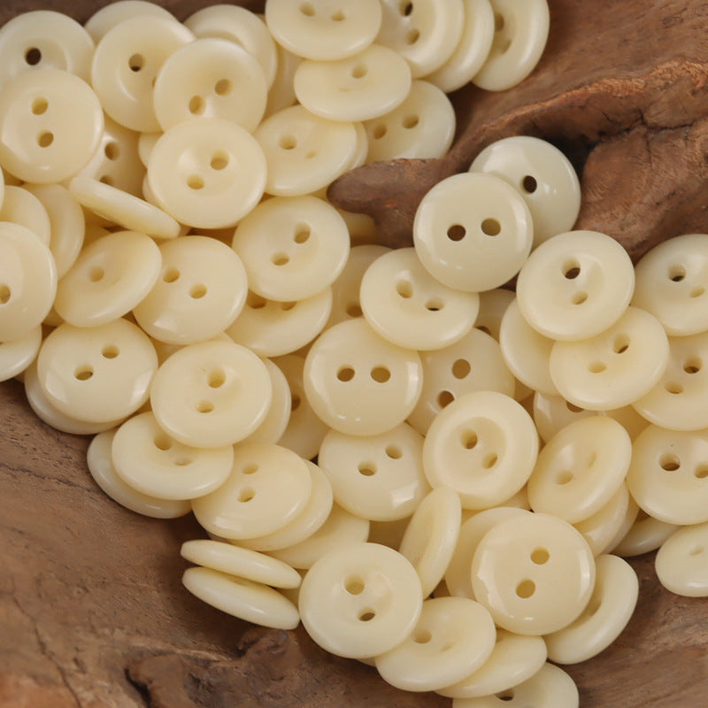 11.5mm Round Beige Burn Treated Resin Buttons,50pcs 