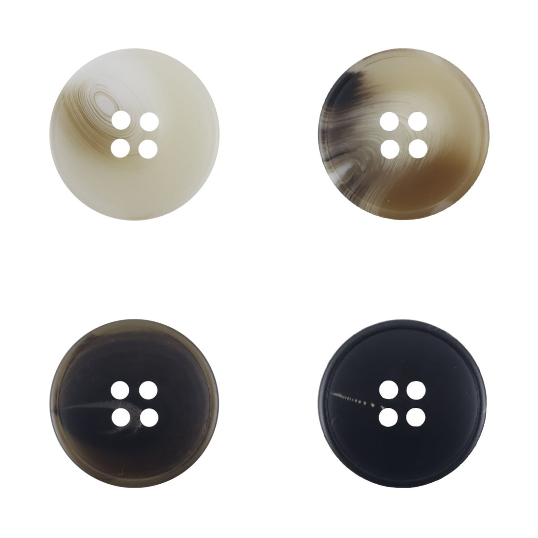 Coffee-Colored Resin Buttons for Windbreakers Coats 20pcs - Lots of Buttons