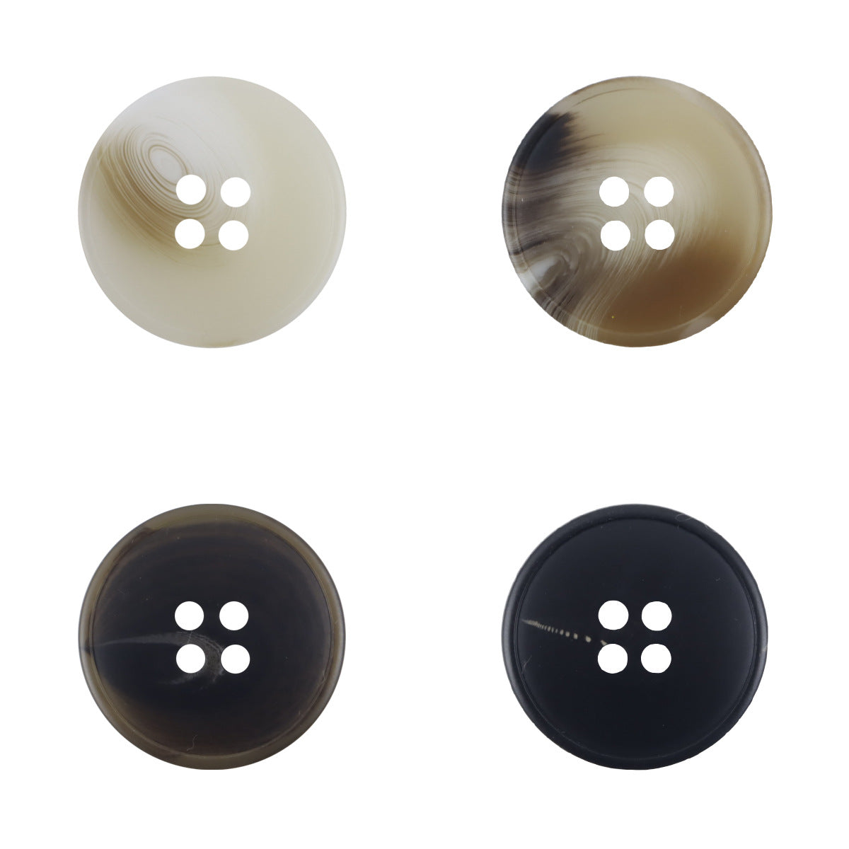 Coffee-Colored Resin Buttons for Windbreakers Coats 20pcs - Lots of Buttons