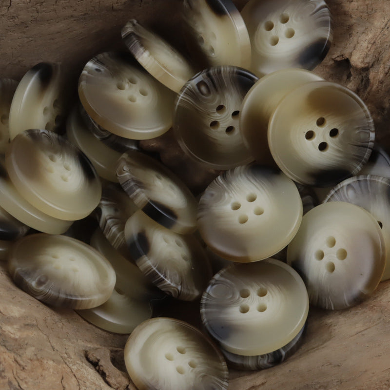Coffee-Colored Resin Buttons for Windbreakers Coats 20pcs - Lots of Buttons