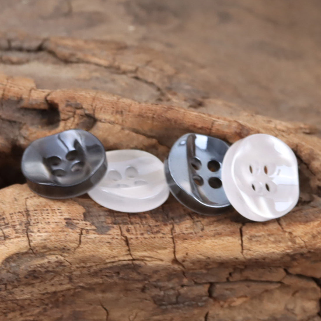 White Glitter Black Gray Curved Resin Buttons for Polo Shirts,50pcs - Lots of Buttons