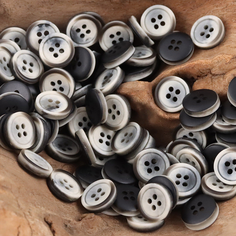 Orange-Yellow Wood Grain Resin Buttons for Children's Cardigans 50pcs - Lots of Buttons