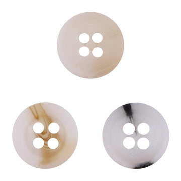 11.5MM Round 4 - Hole Black and White Resin Buttons,50pcs - Lots of Buttons