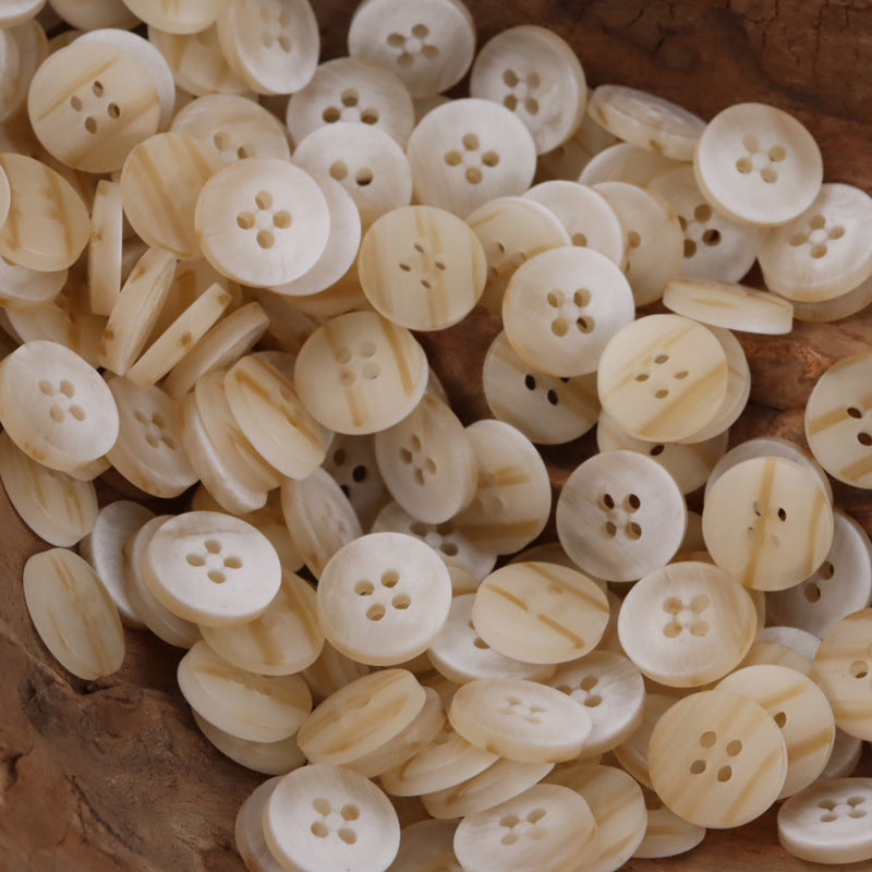 11.5MM Round 4 - Hole Black and White Resin Buttons,50pcs - Lots of Buttons