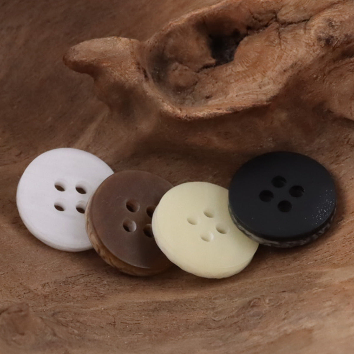15mm Retro Round Wood Grain Resin Buttons for Coat Shirt 50pcs 