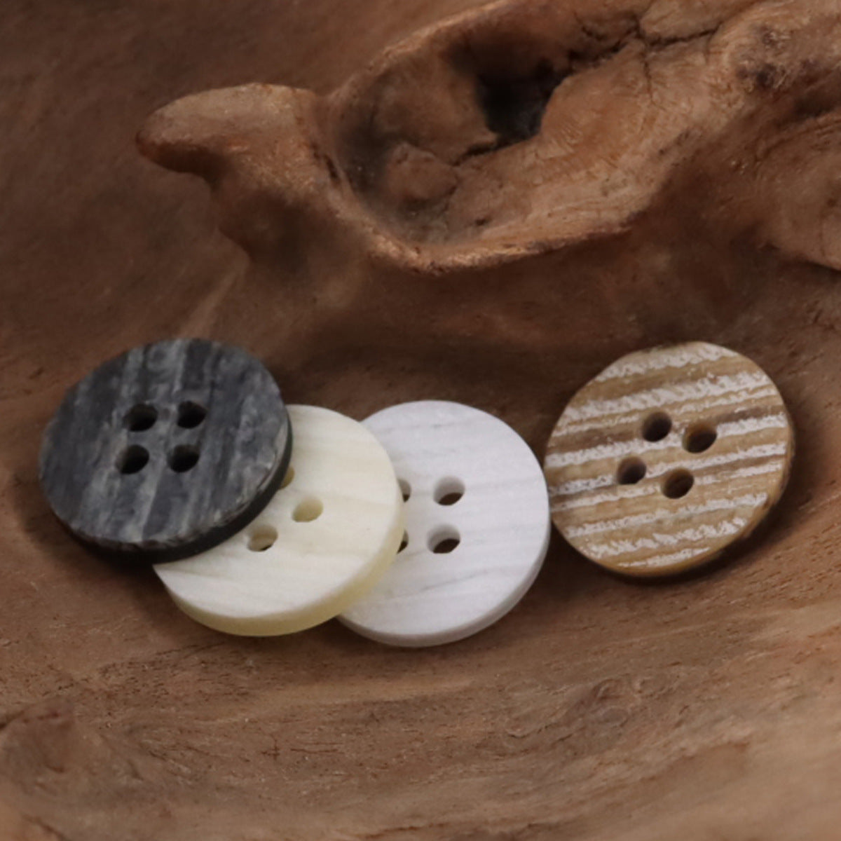 15mm Retro Round Wood Grain Resin Buttons for Coat Shirt 50pcs 