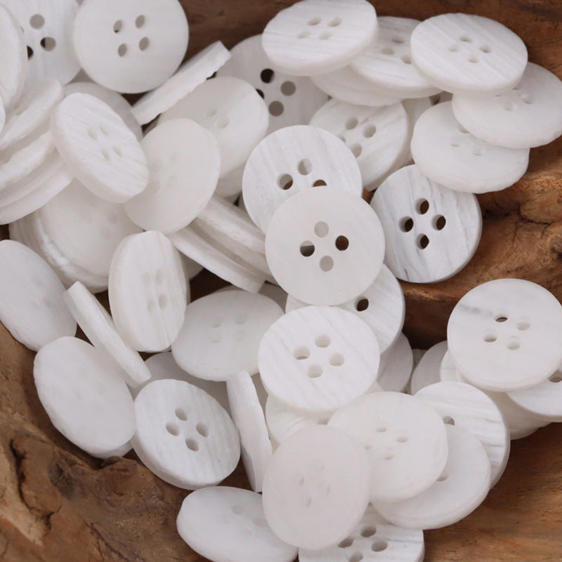 15mm Retro Round Wood Grain Resin Buttons for Coat Shirt 50pcs 