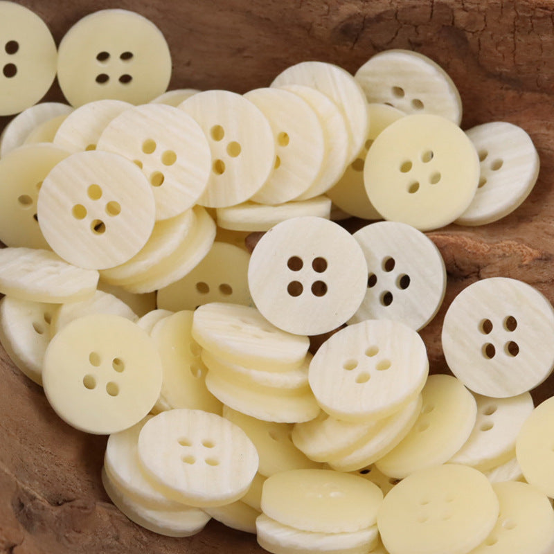 15mm Retro Round Wood Grain Resin Buttons for Coat Shirt 50pcs 