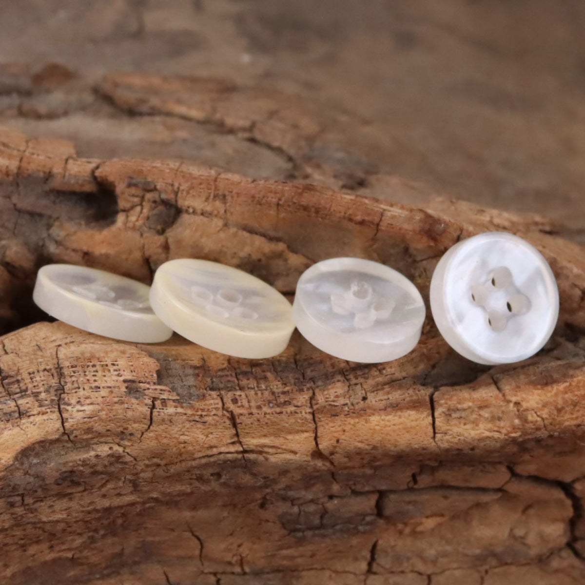 11.5mm Translucent Yellow White Resin Buttons for Children's Shirts 50pcs - Lots of Buttons