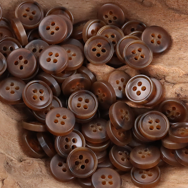 11.5MM Round Four-Hole Resin Buttons Khaki Shirt Sweater,100pcs - Lots of Buttons
