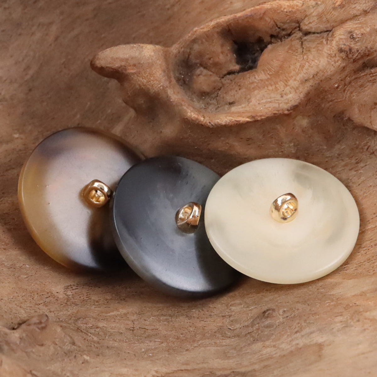 Chinese Knot Beige Resin Metal Shank Coat Buttons 10pcs