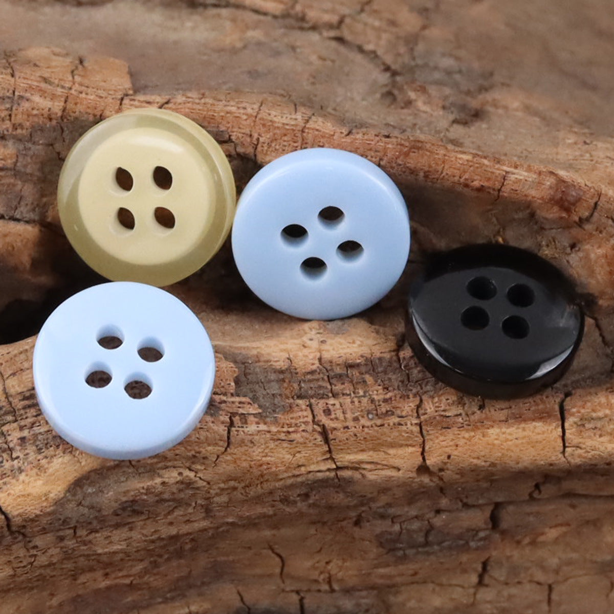 11.5MM Sky Blue Bowl-Shaped Resin Buttons for Work Shirts -50pcs