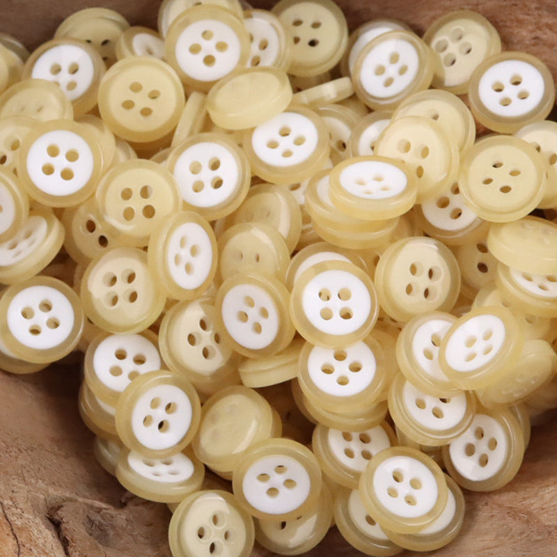 11.5MM Sky Blue Bowl-Shaped Resin Buttons for Work Shirts -50pcs