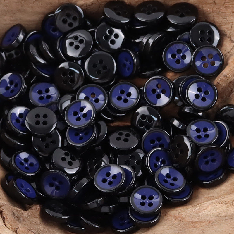 11.5MM Sky Blue Bowl-Shaped Resin Buttons for Work Shirts -50pcs