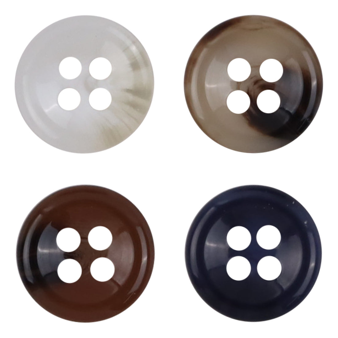 11.5mm Simple Round White Four Hole Resin Shirt Buttons,100pcs - Lots of Buttons