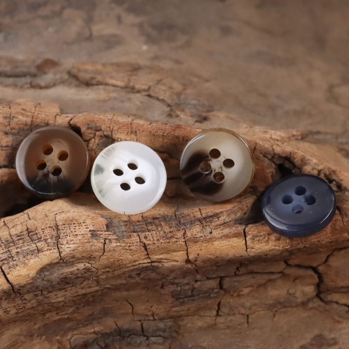 11.5mm Simple Round White Four Hole Resin Shirt Buttons,100pcs - Lots of Buttons