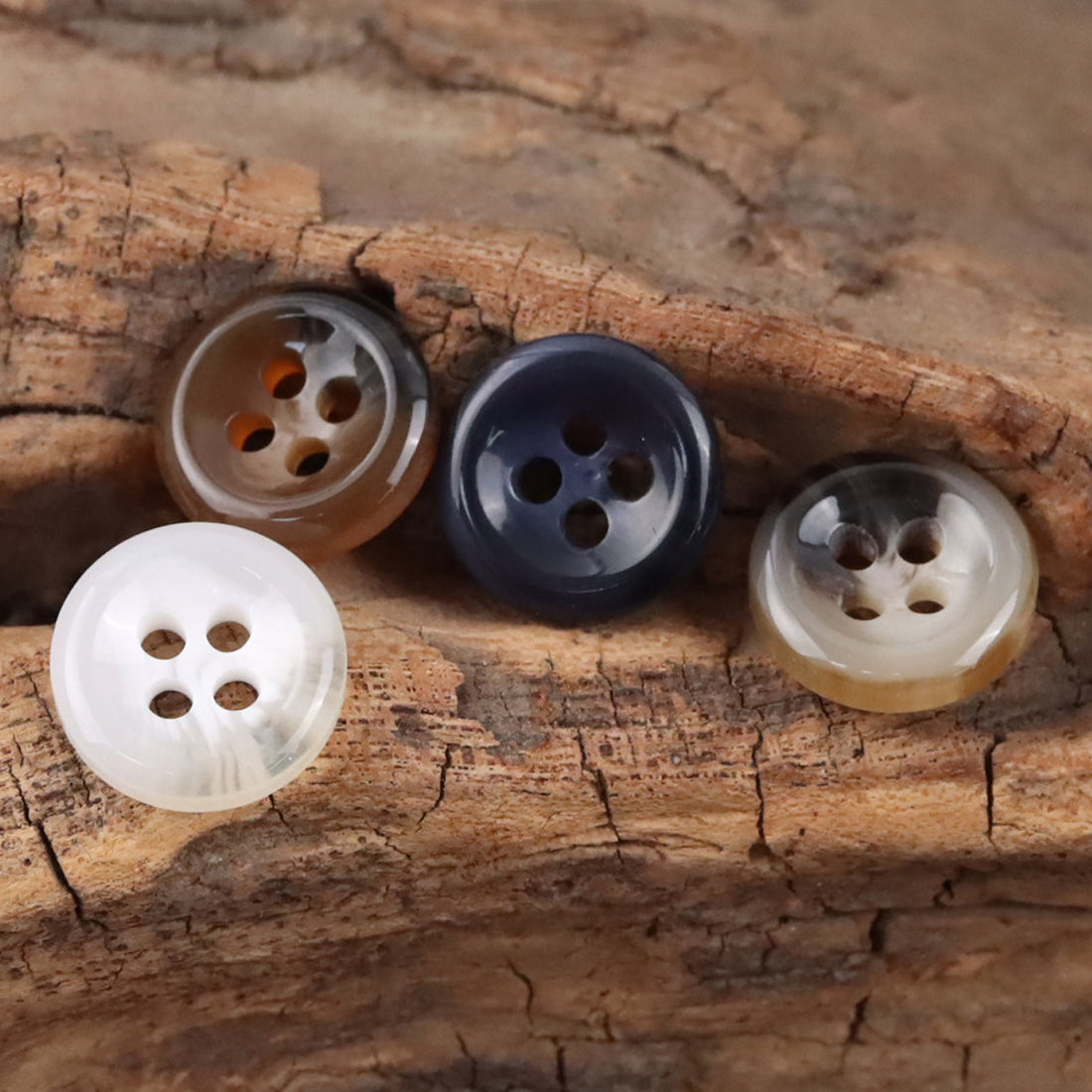 11.5mm Simple Round White Four Hole Resin Shirt Buttons,100pcs - Lots of Buttons