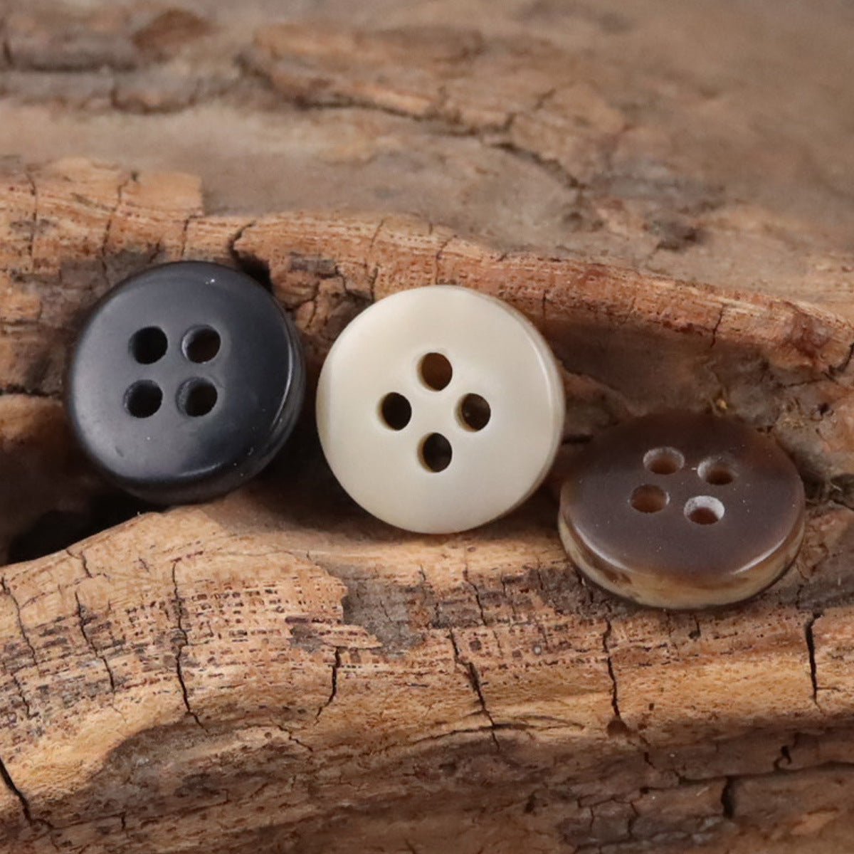 11.5mm Vintage Khaki Resin Buttons for Retro Japanese Style Shirts 100pcs - Lots of Buttons
