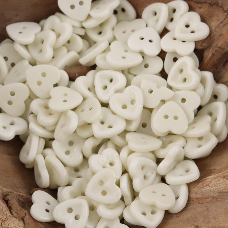 Children DIY Craft Cute Ceramic Heart Shaped Buttons 45 Pack - Lots of Buttons