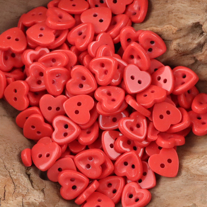 Children DIY Craft Cute Ceramic Heart Shaped Buttons 45 Pack - Lots of Buttons