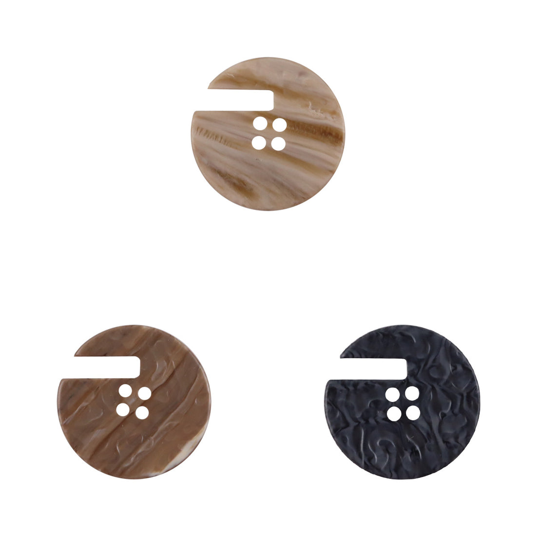 Wood Grain Resin Buttons with Notches for Home Decor Upholstery 20pcs - Lots of Buttons