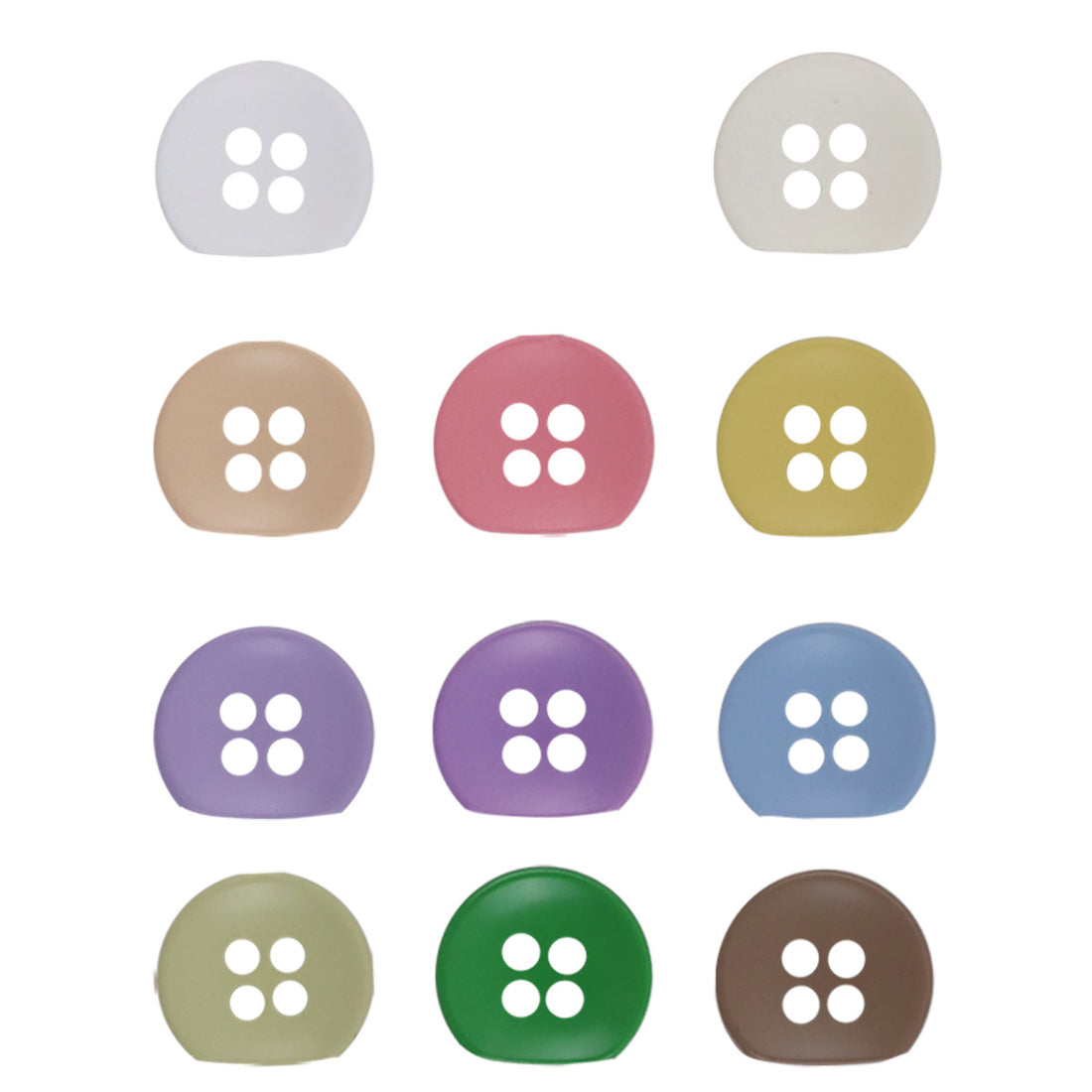 Irregular Semi-Circular Colorful Bulk Resin Buttons for DIY Handicrafts 110 Pack - Lots of Buttons