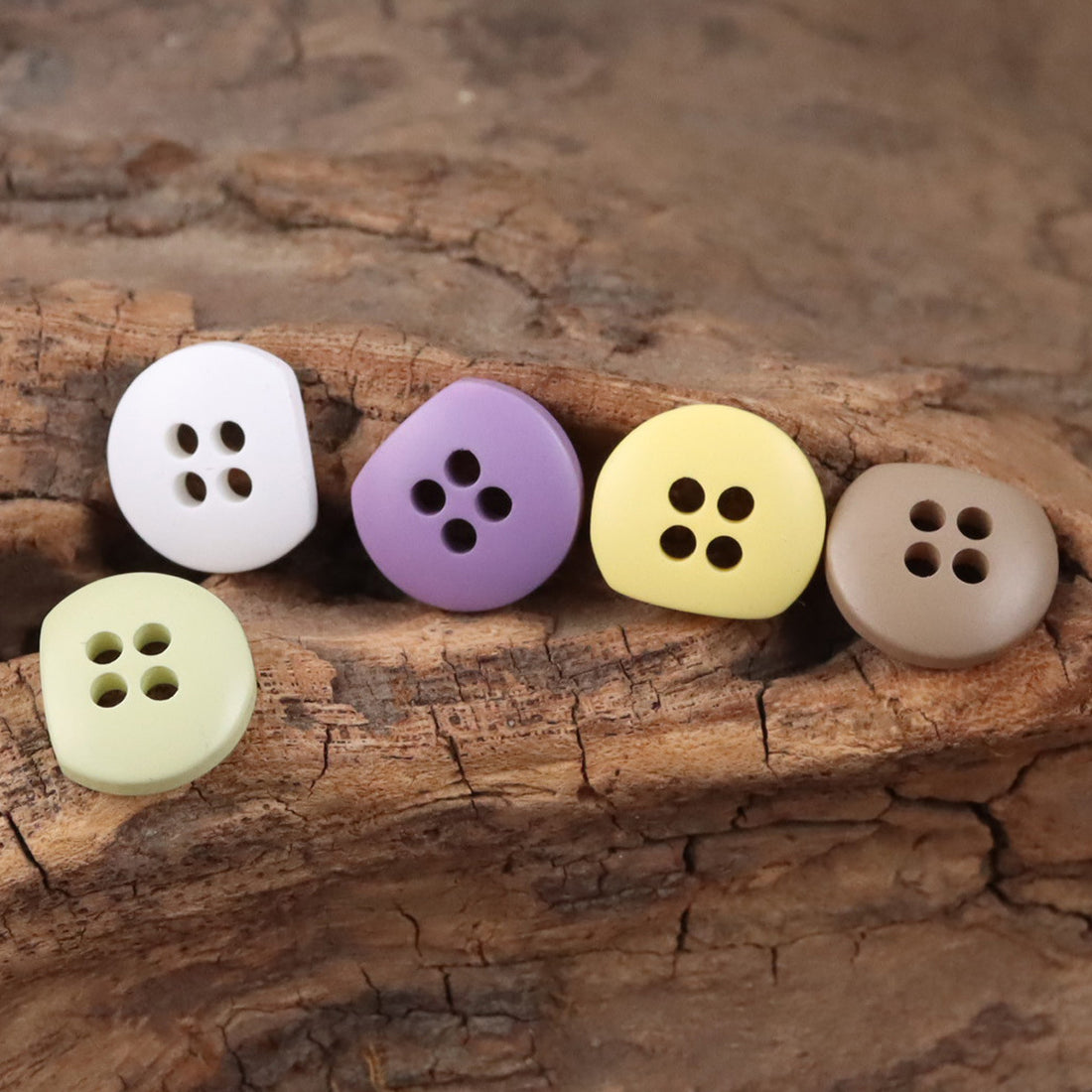 Irregular Semi-Circular Colorful Bulk Resin Buttons for DIY Handicrafts 110 Pack - Lots of Buttons