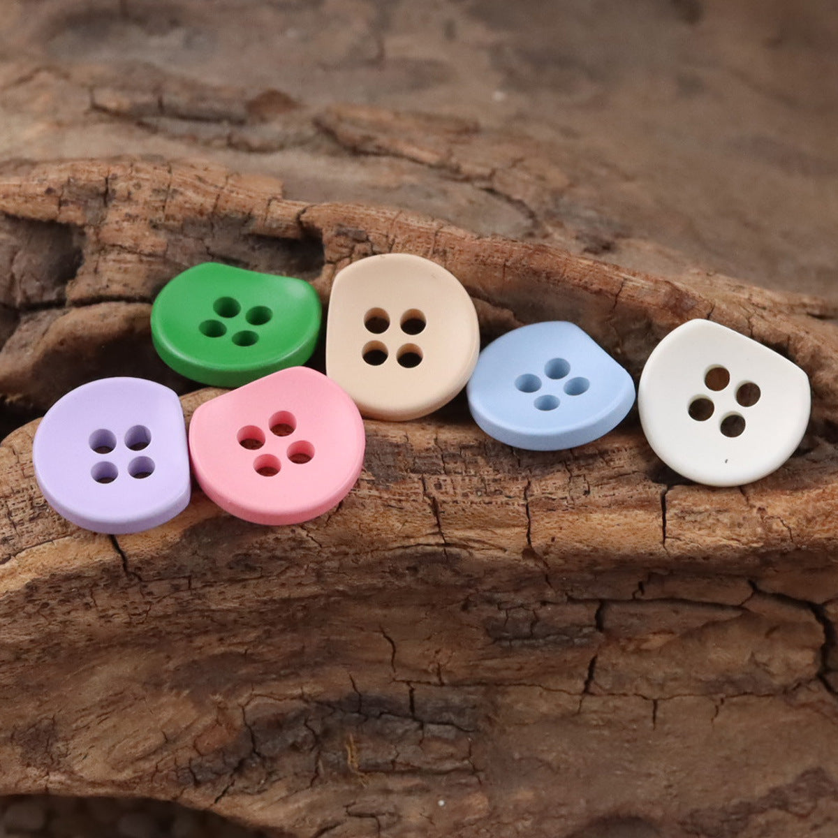 Irregular Semi-Circular Colorful Bulk Resin Buttons for DIY Handicrafts 110 Pack - Lots of Buttons