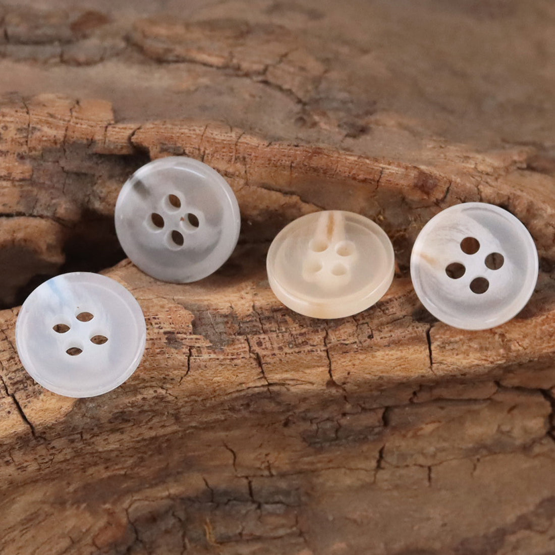 11.5mm Semi-Transparent Blue Resin Buttons for Spring-Summer Shirts,50pcs - Lots of Buttons
