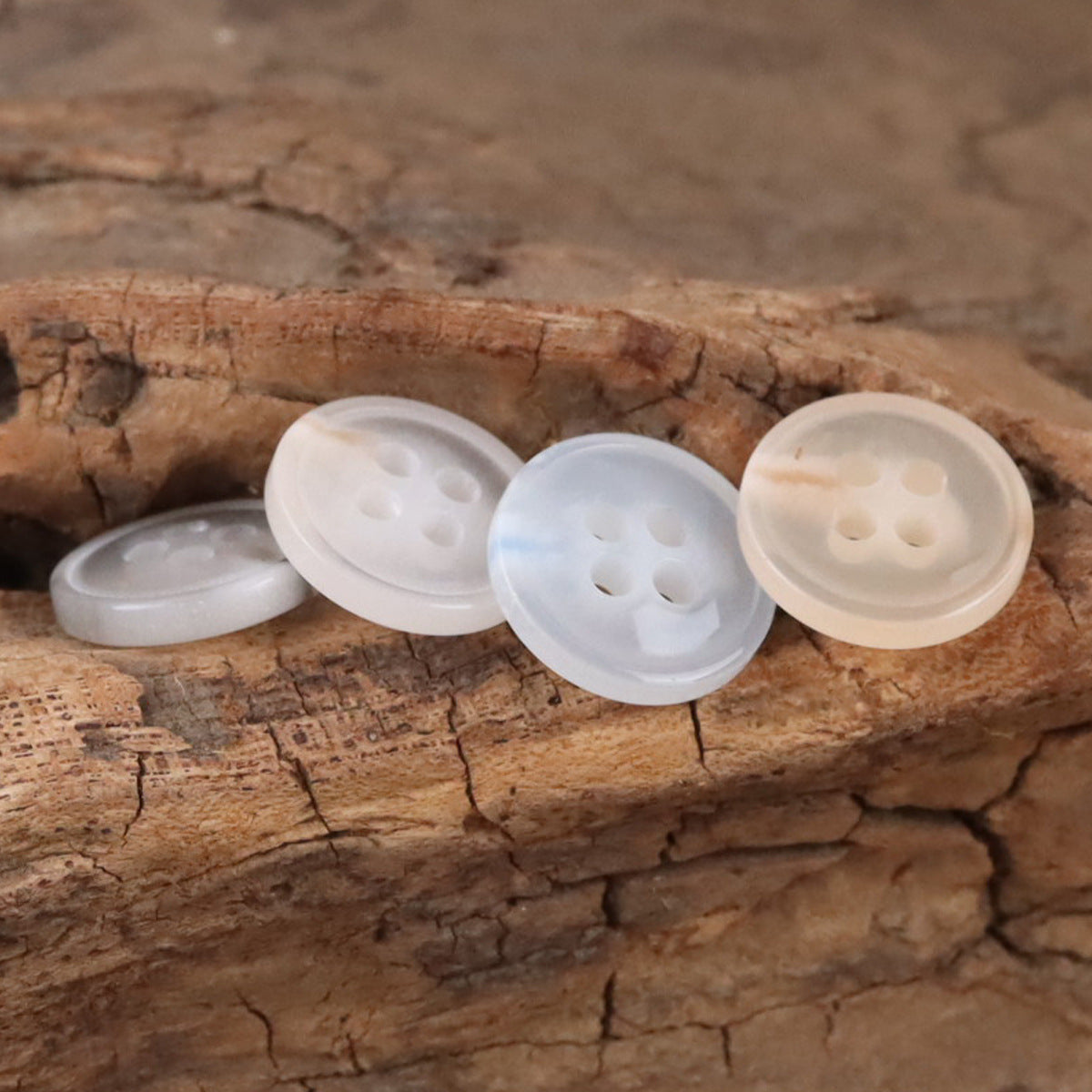 11.5mm Semi-Transparent Blue Resin Buttons for Spring-Summer Shirts,50pcs - Lots of Buttons