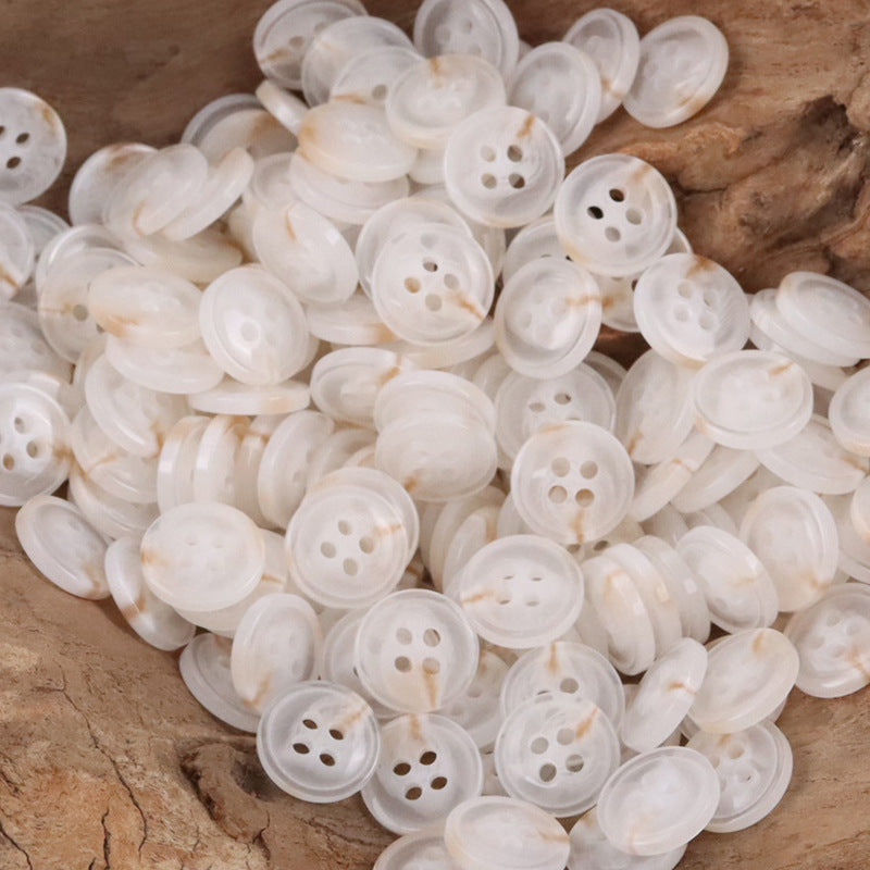 11.5mm Semi-Transparent Blue Resin Buttons for Spring-Summer Shirts,50pcs - Lots of Buttons