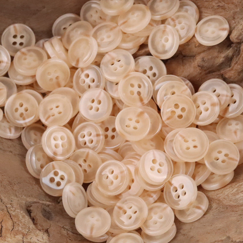 11.5mm Semi-Transparent Blue Resin Buttons for Spring-Summer Shirts,50pcs - Lots of Buttons