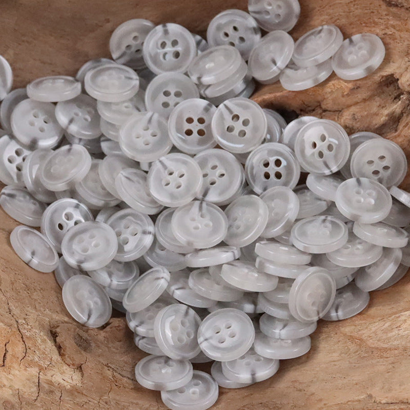 11.5mm Semi-Transparent Blue Resin Buttons for Spring-Summer Shirts,50pcs - Lots of Buttons