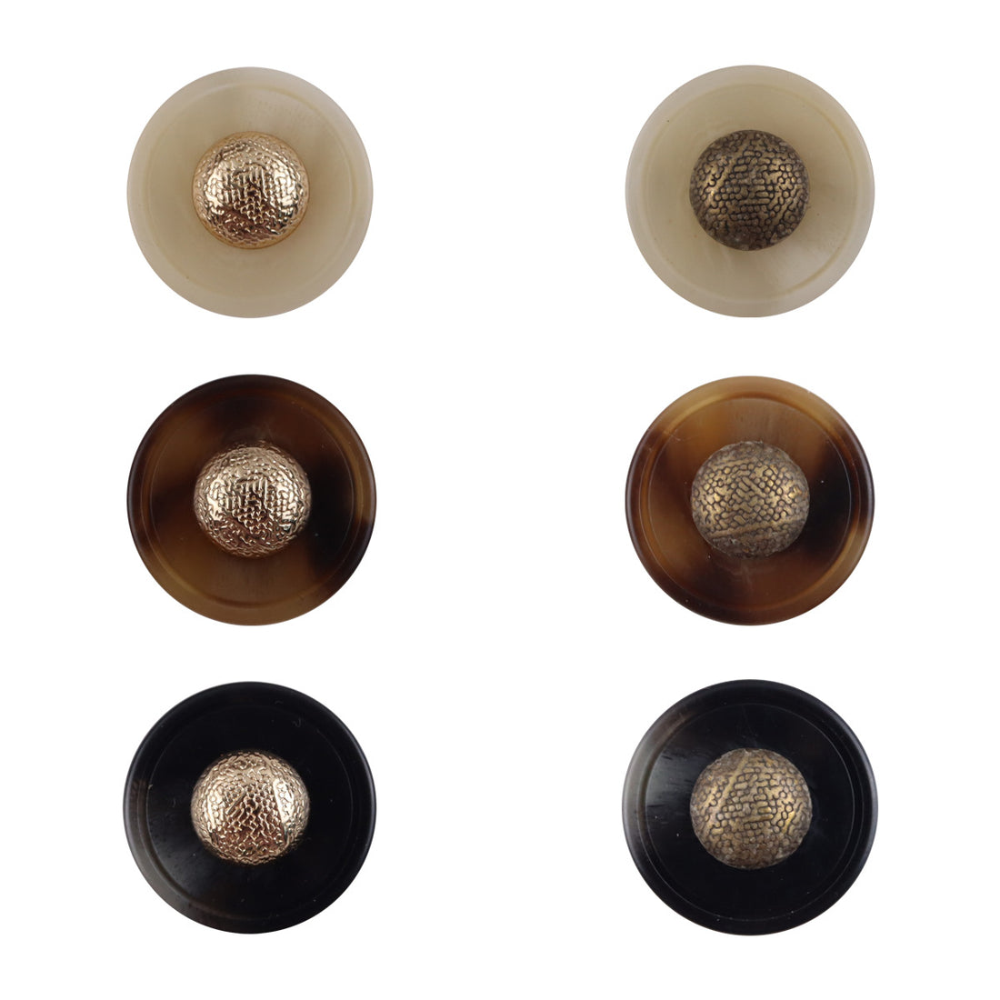Cap-Shaped Resin Buttons with Metal Shanks for Cashmere Sweaters 10pcs - Lots of Buttons