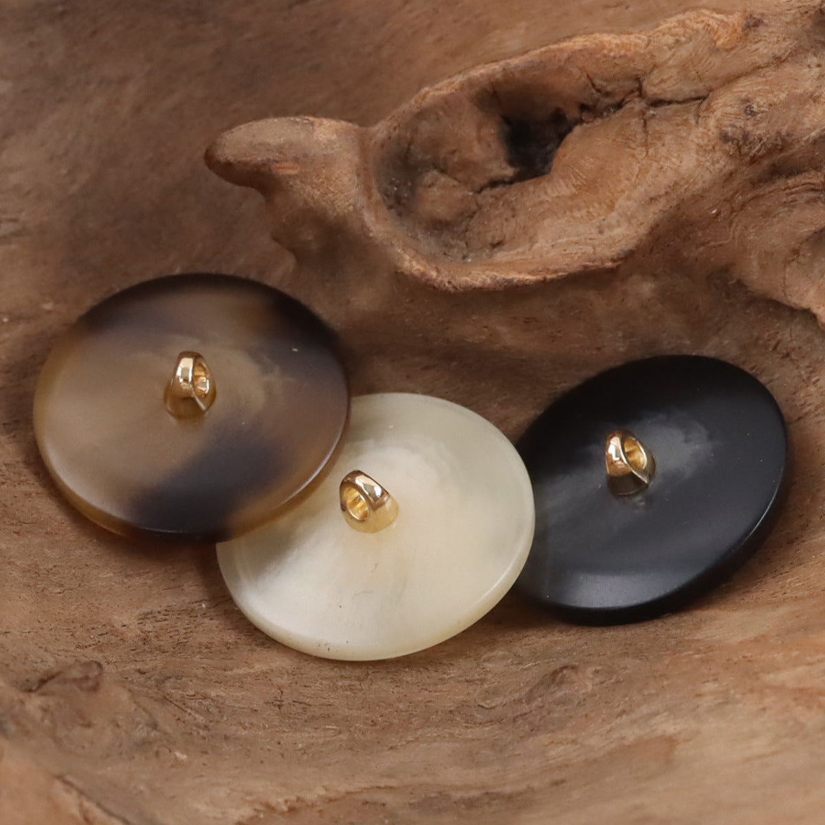 Cap-Shaped Resin Buttons with Metal Shanks for Cashmere Sweaters 10pcs - Lots of Buttons