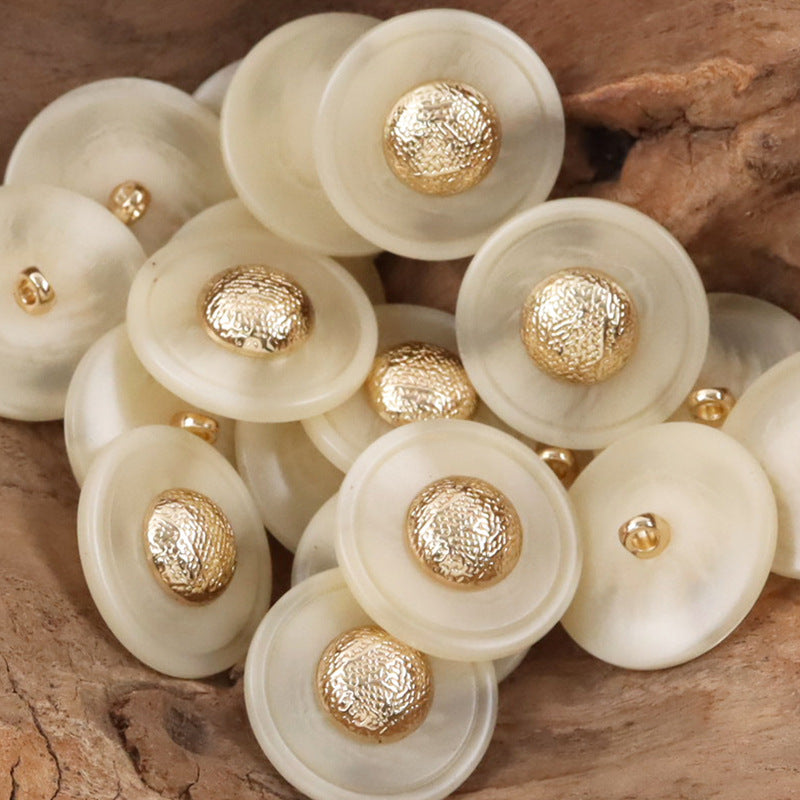 Cap-Shaped Resin Buttons with Metal Shanks for Cashmere Sweaters 10pcs - Lots of Buttons