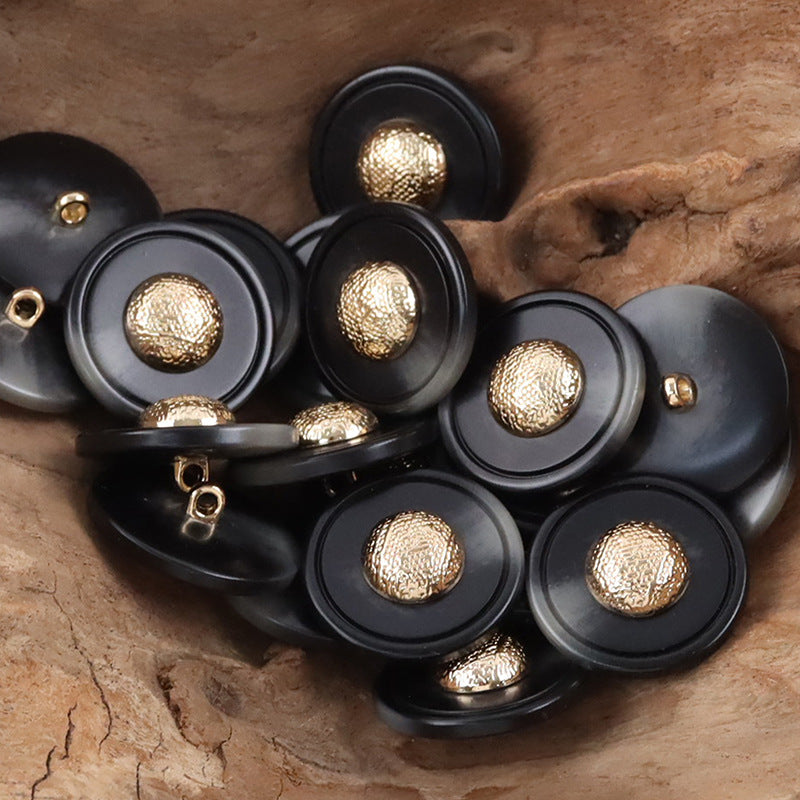 Cap-Shaped Resin Buttons with Metal Shanks for Cashmere Sweaters 10pcs - Lots of Buttons