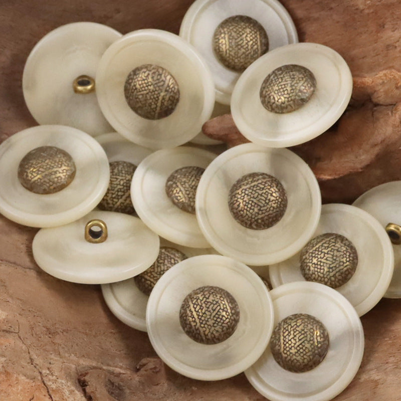 Cap-Shaped Resin Buttons with Metal Shanks for Cashmere Sweaters 10pcs - Lots of Buttons