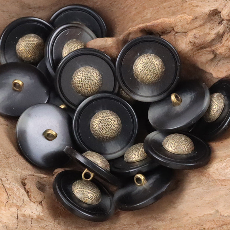 Cap-Shaped Resin Buttons with Metal Shanks for Cashmere Sweaters 10pcs - Lots of Buttons