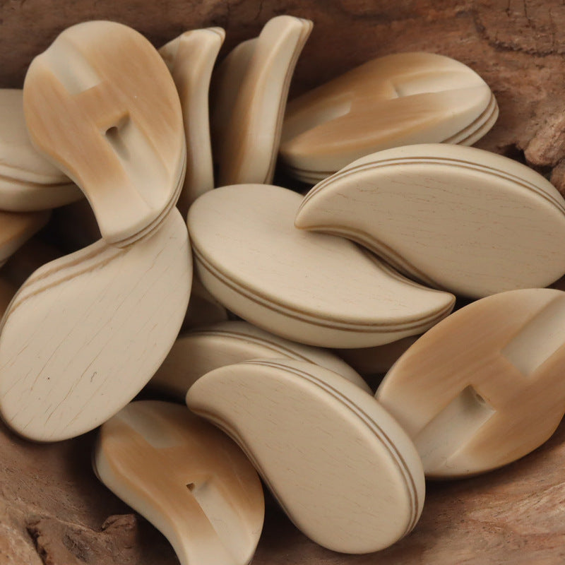 Comma-Shaped Matte Colored Resin Shank Buttons 10pcs - Lots of Buttons
