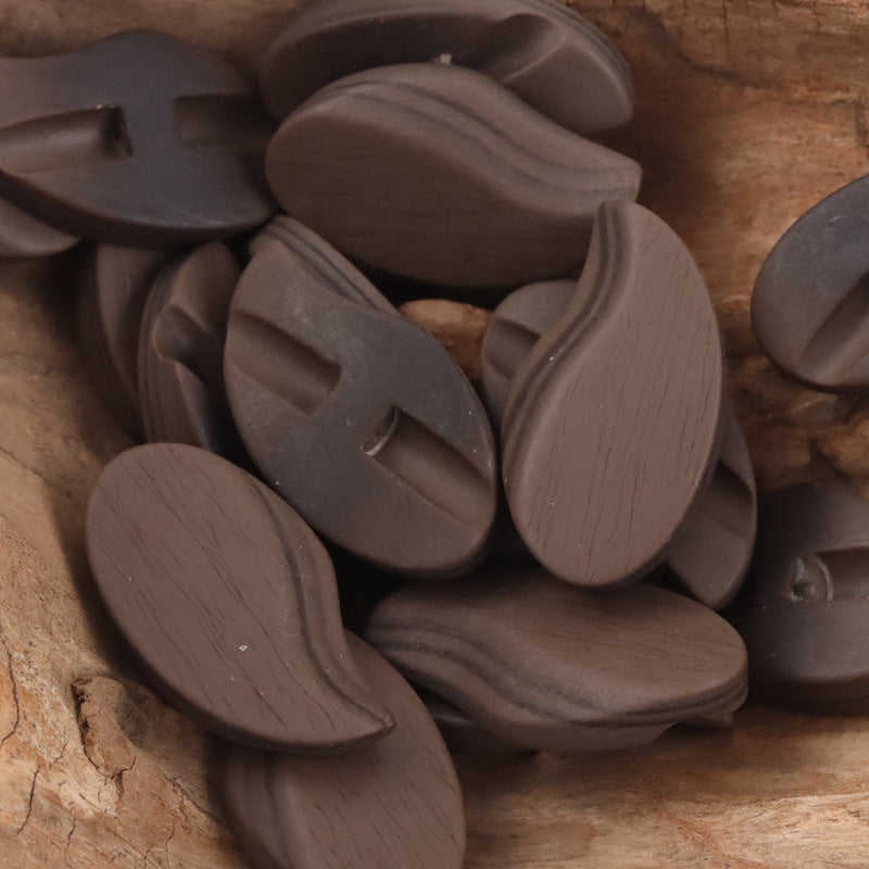 Comma-Shaped Matte Colored Resin Shank Buttons 10pcs - Lots of Buttons