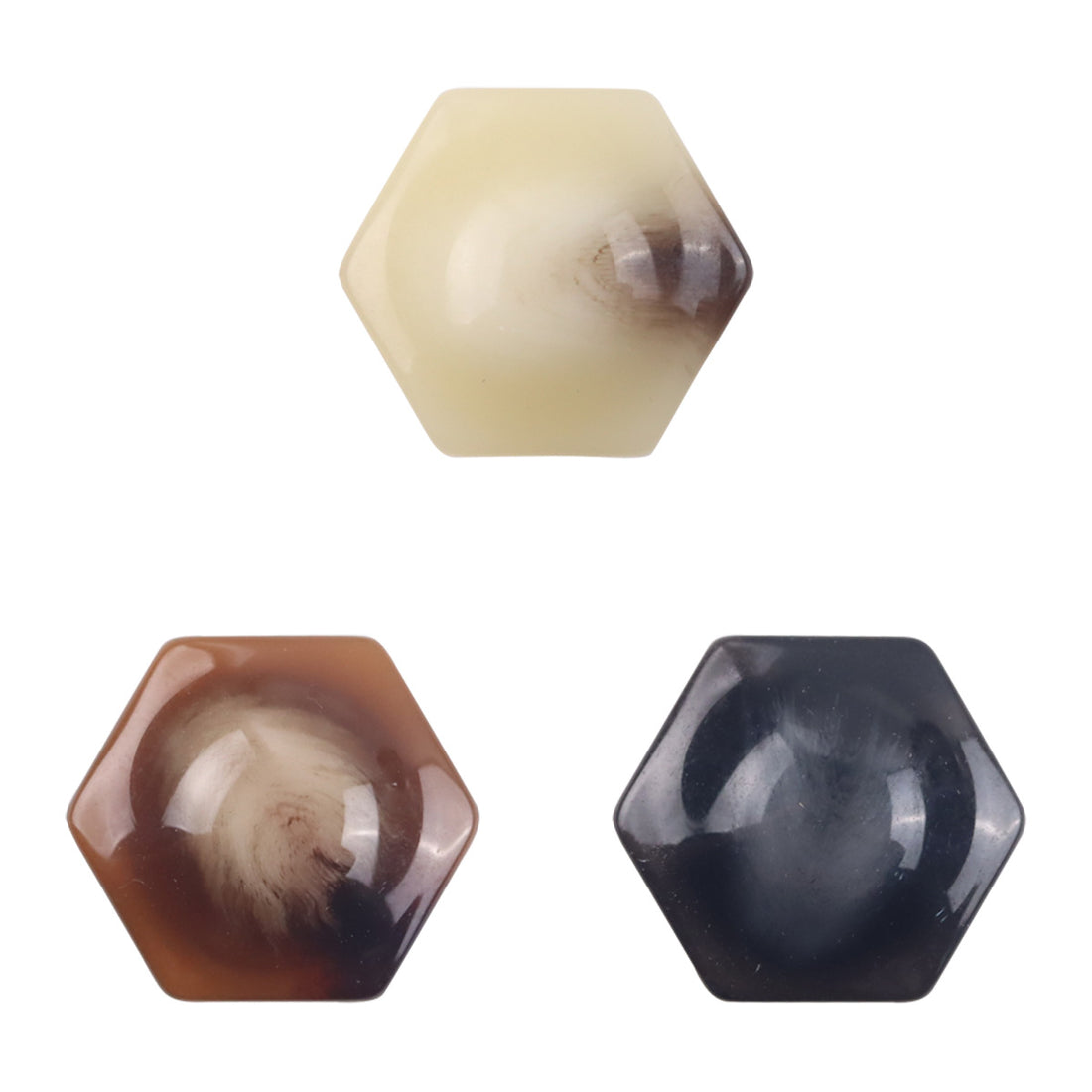 26MM Hexagonal Resin Shank Buttons for Unique Fashion 10pcs - Lots of Buttons