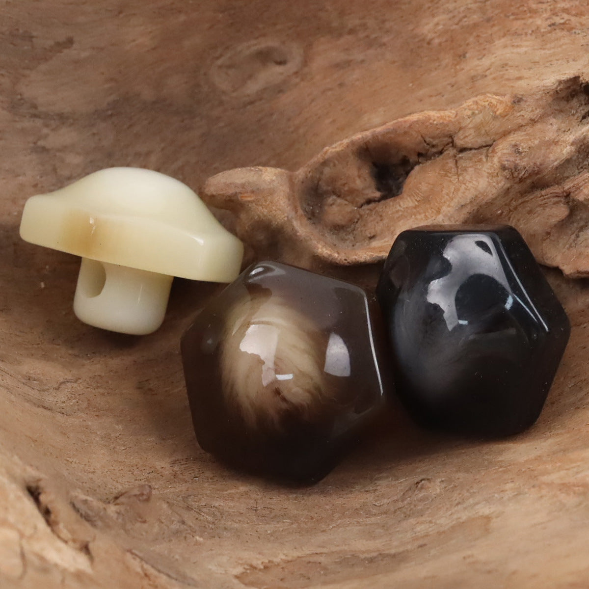 26MM Hexagonal Resin Shank Buttons for Unique Fashion 10pcs - Lots of Buttons