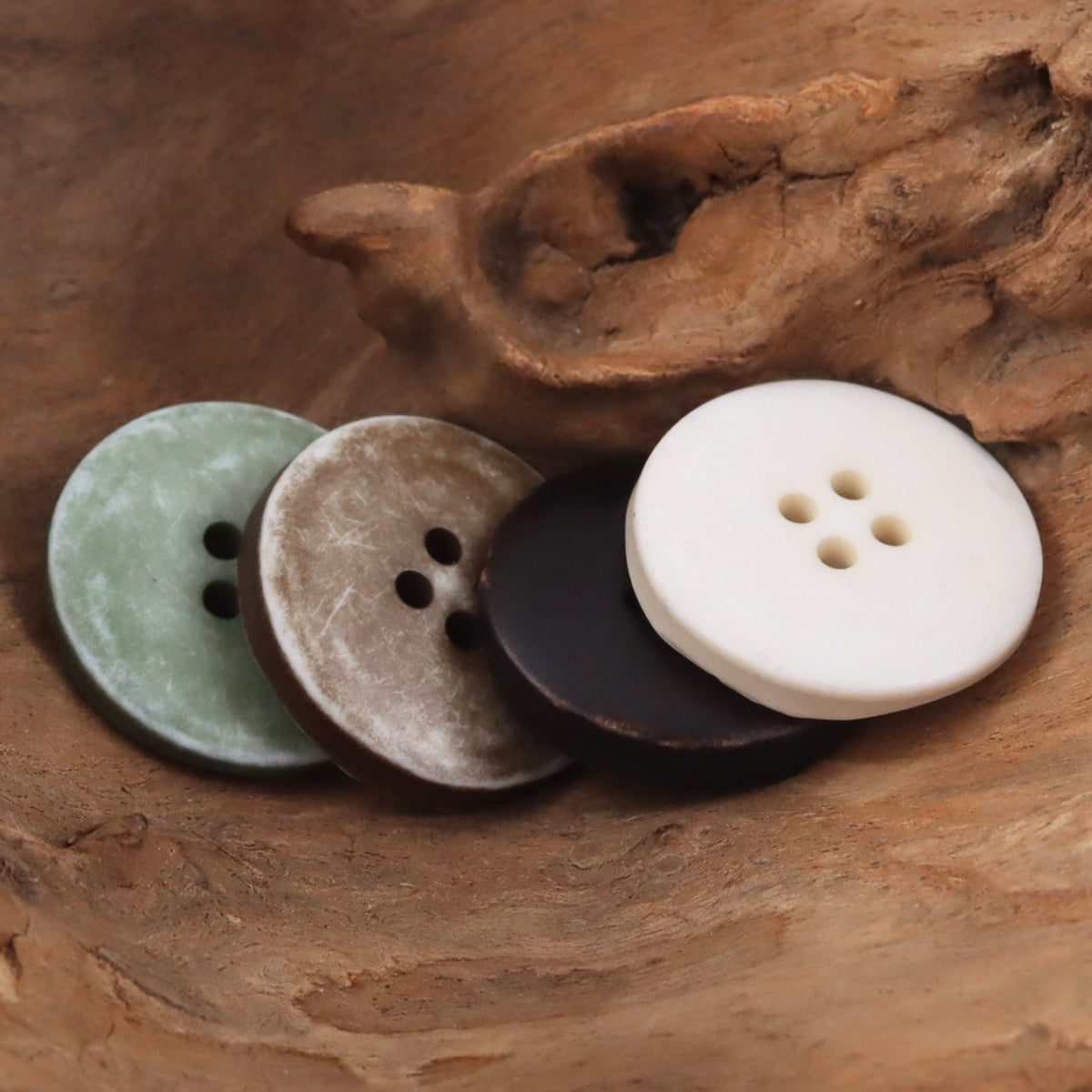 Beveled Wood Grain Resin Buttons for Casual Sweater Cardigans 40pcs