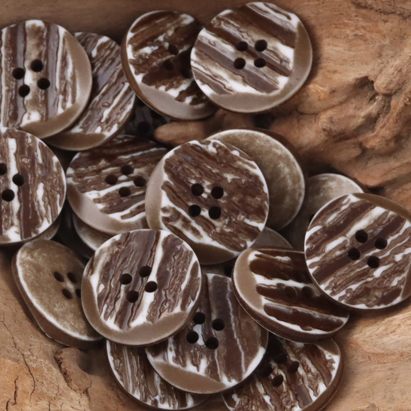 Beveled Wood Grain Resin Buttons for Casual Sweater Cardigans 40pcs