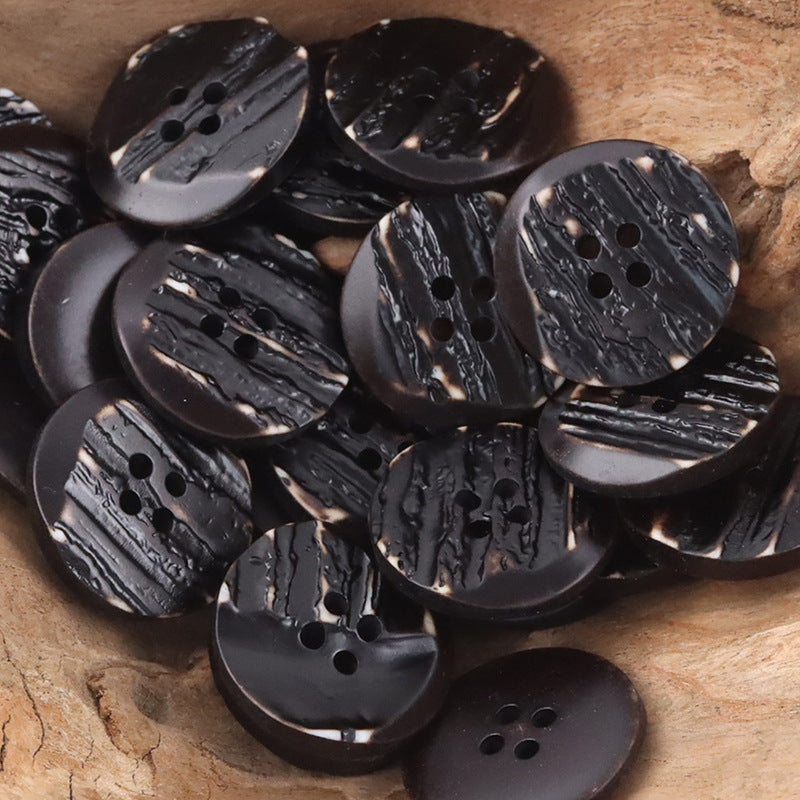 Beveled Wood Grain Resin Buttons for Casual Sweater Cardigans 40pcs