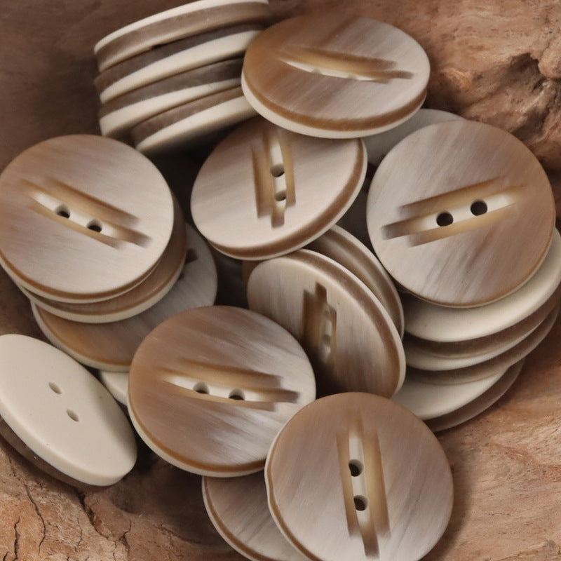 Creative Wood Grain 2-Hole Resin Buttons for Outerwear 20pcs - Lots of Buttons