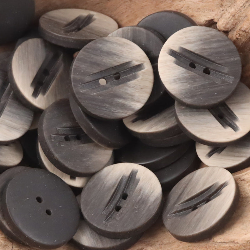 Creative Wood Grain 2-Hole Resin Buttons for Outerwear 20pcs - Lots of Buttons