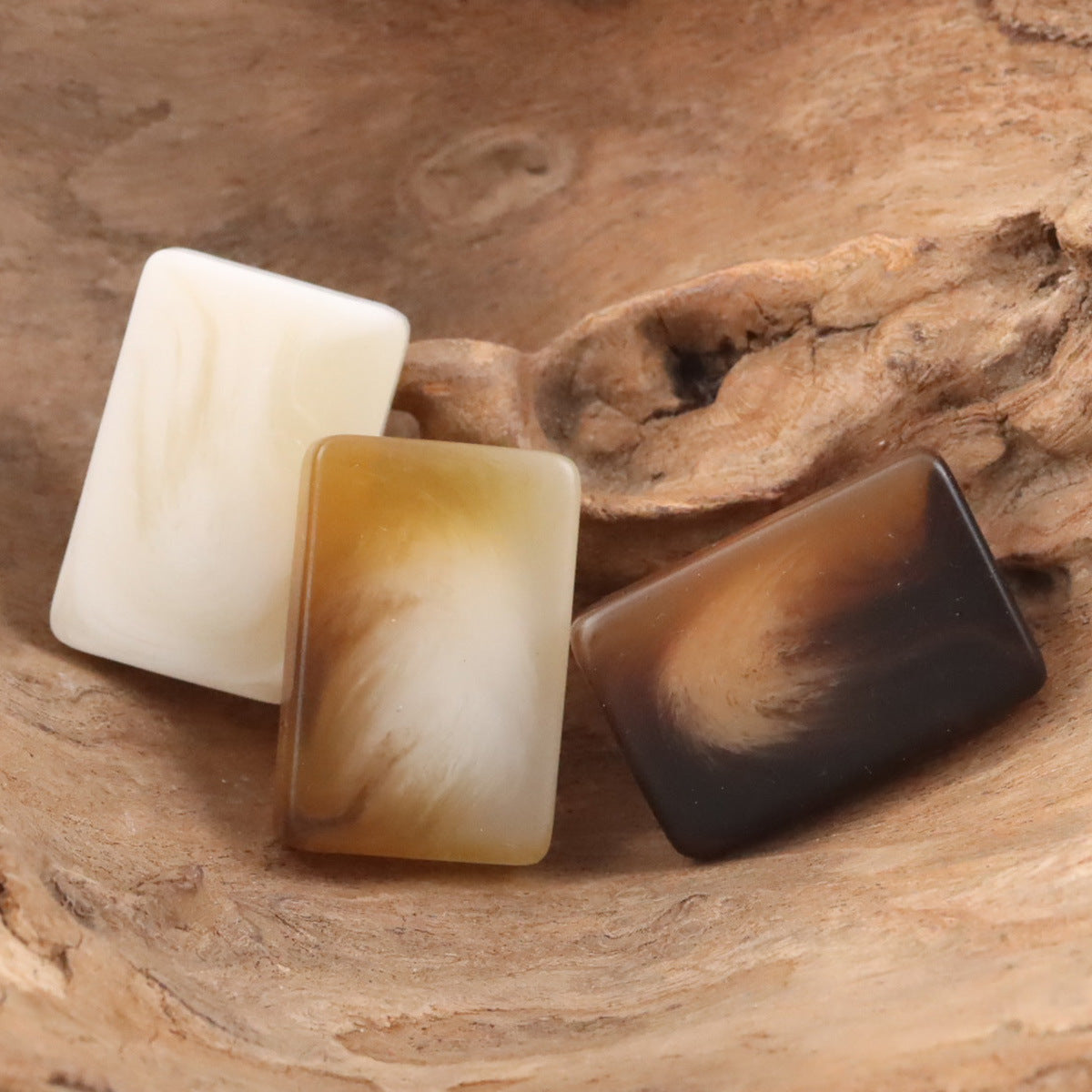Rectangular Resin Buttons with Shanks for Light Khaki Coats,10pcs - Lots of Buttons